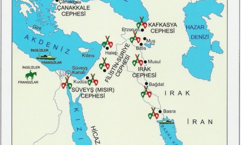 atatürkün savaştığı cepheler haritası