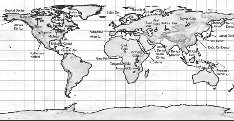 dünya göl körfez haritası
