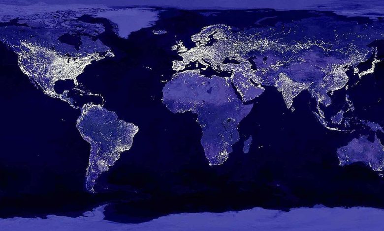 gece dünya haritası
