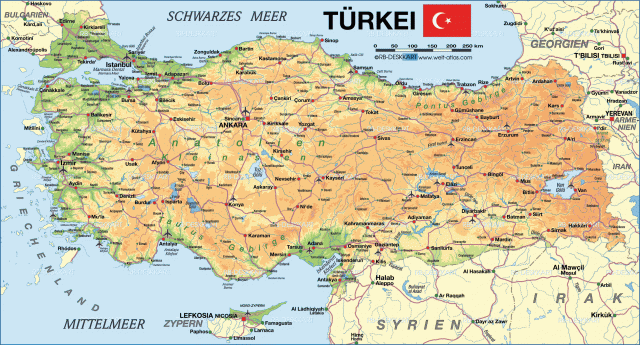 türkiye fiziki harita